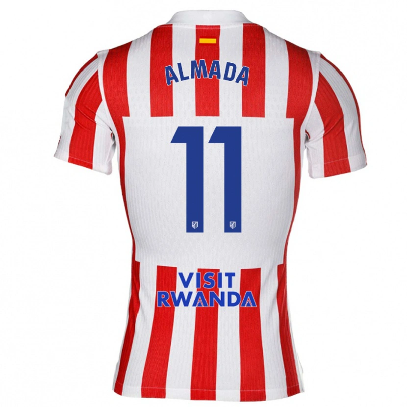 Danxen Homme Maillot Thiago Almada #11 Rouge Blanc Tenues Domicile 2025/26 T-Shirt