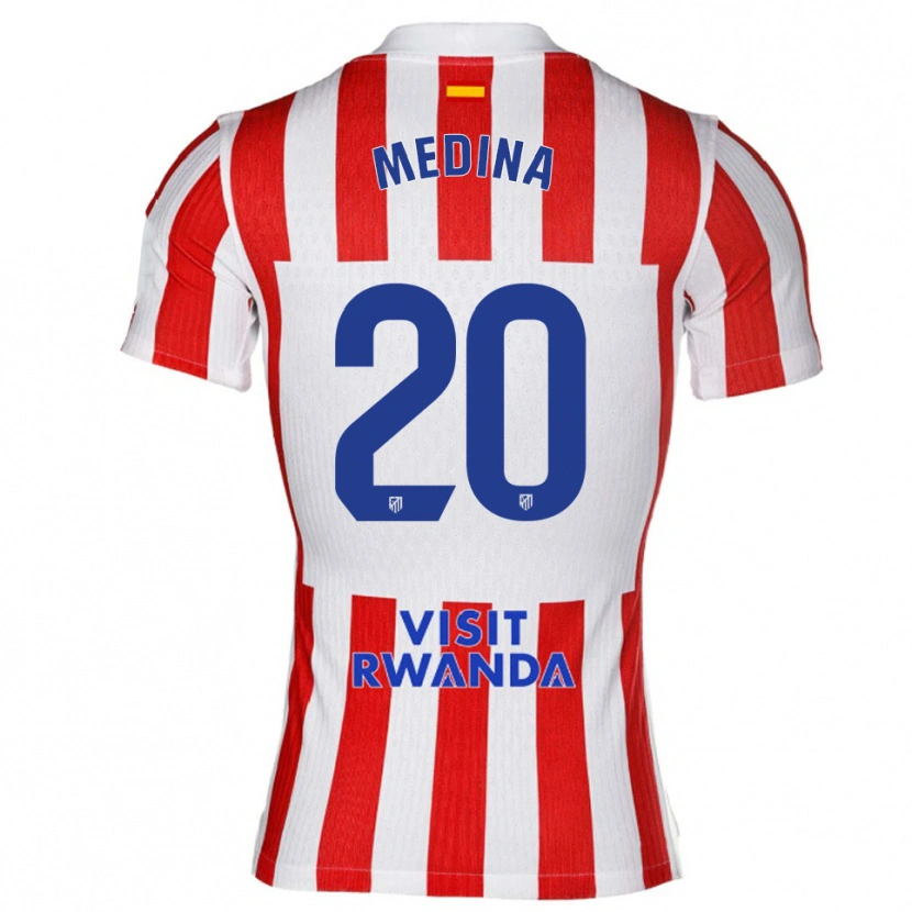 Danxen Homme Maillot Andrea Medina #20 Rouge Blanc Tenues Domicile 2025/26 T-Shirt
