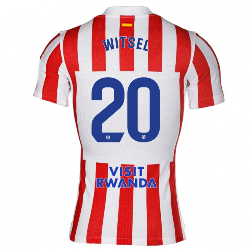 Danxen Homme Maillot Axel Witsel #20 Rouge Blanc Tenues Domicile 2025/26 T-Shirt