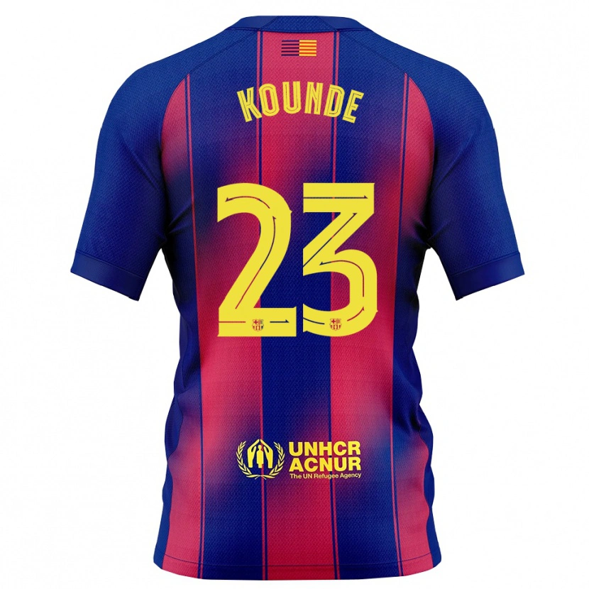 Danxen Homme Maillot Jules Koundé #23 Bleu Rouge Tenues Domicile 2025/26 T-Shirt