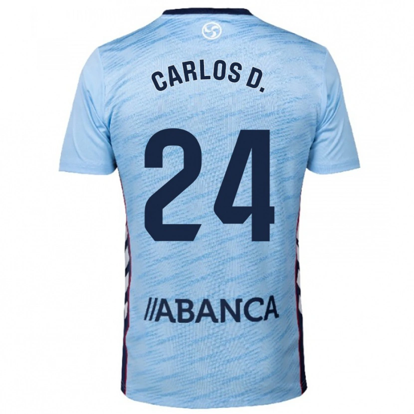 Danxen Homme Maillot Carlos Domínguez #24 Bleu Ciel Rouge Tenues Domicile 2025/26 T-Shirt