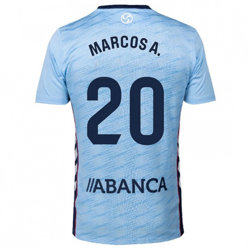 Danxen Homme Maillot Marcos Alonso #20 Bleu Ciel Rouge Tenues Domicile 2025/26 T-Shirt