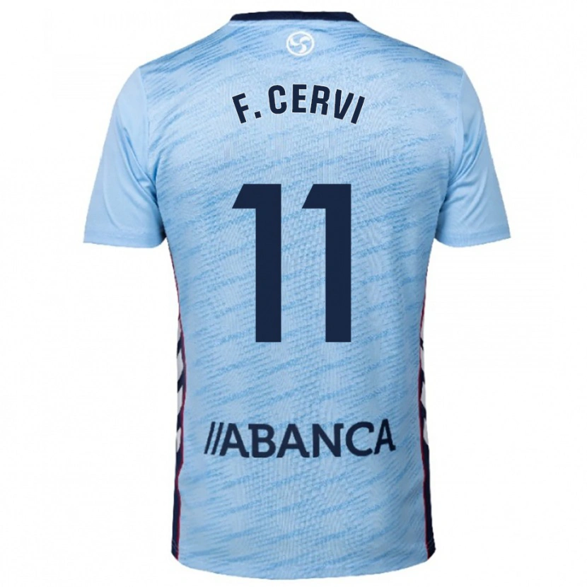 Danxen Homme Maillot Franco Cervi #11 Bleu Ciel Rouge Tenues Domicile 2025/26 T-Shirt