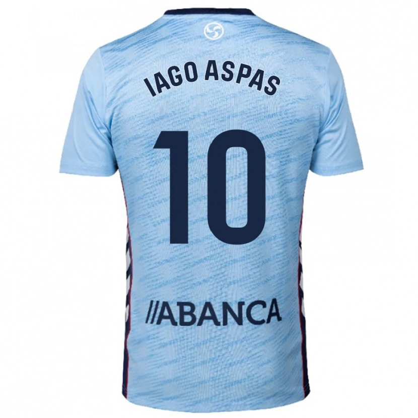 Danxen Homme Maillot Iago Aspas #10 Bleu Ciel Rouge Tenues Domicile 2025/26 T-Shirt
