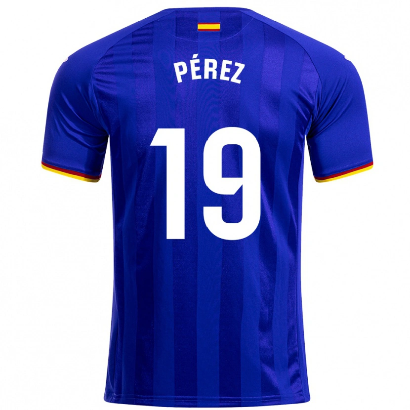 Danxen Homme Maillot Joselu Pérez #19 Bleu Rouge Jaune Tenues Domicile 2025/26 T-Shirt