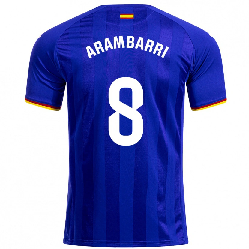 Danxen Homme Maillot Mauro Arambarri #8 Bleu Rouge Jaune Tenues Domicile 2025/26 T-Shirt