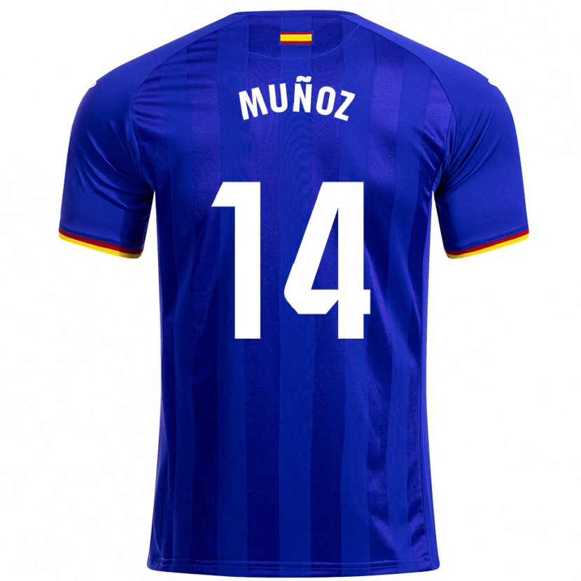 Danxen Homme Maillot Javi Muñoz #14 Bleu Rouge Jaune Tenues Domicile 2025/26 T-Shirt