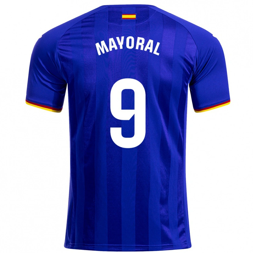 Danxen Homme Maillot Borja Mayoral #9 Bleu Rouge Jaune Tenues Domicile 2025/26 T-Shirt