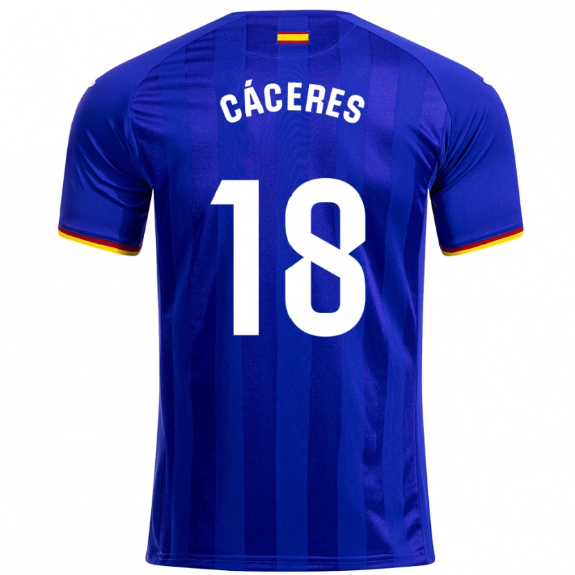 Danxen Homme Maillot Damián Cáceres #18 Bleu Rouge Jaune Tenues Domicile 2025/26 T-Shirt