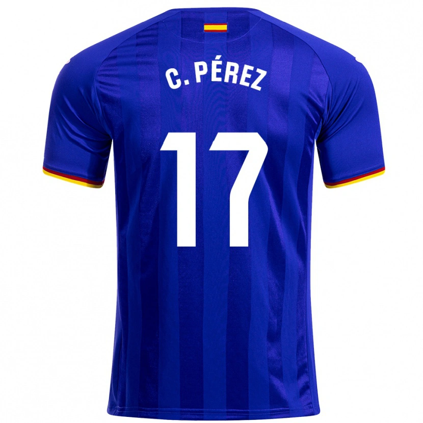 Danxen Homme Maillot Carles Perez #17 Bleu Rouge Jaune Tenues Domicile 2025/26 T-Shirt