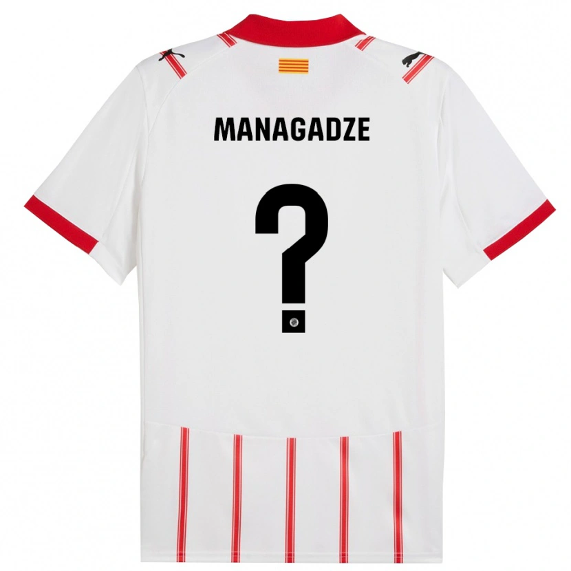 Danxen Homme Maillot Luka Managadze #0 Blanc Rouge Tenues Domicile 2025/26 T-Shirt