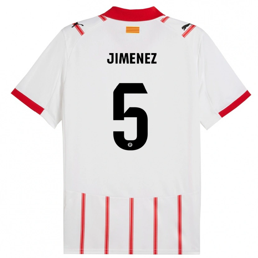 Danxen Homme Maillot Ángela Jiménez #5 Blanc Rouge Tenues Domicile 2025/26 T-Shirt