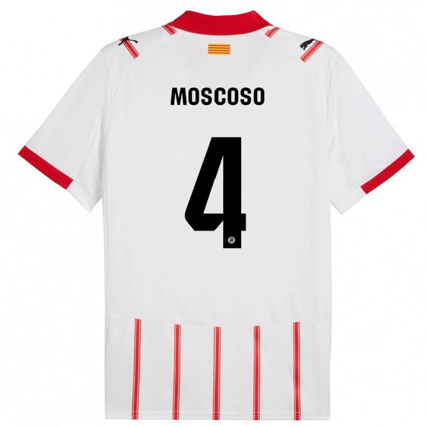 Danxen Homme Maillot Miriam Moscoso #4 Blanc Rouge Tenues Domicile 2025/26 T-Shirt