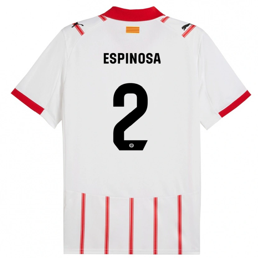 Danxen Homme Maillot Bernardo Espinosa #2 Blanc Rouge Tenues Domicile 2025/26 T-Shirt