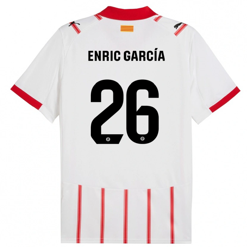 Danxen Homme Maillot Enric García #26 Blanc Rouge Tenues Domicile 2025/26 T-Shirt