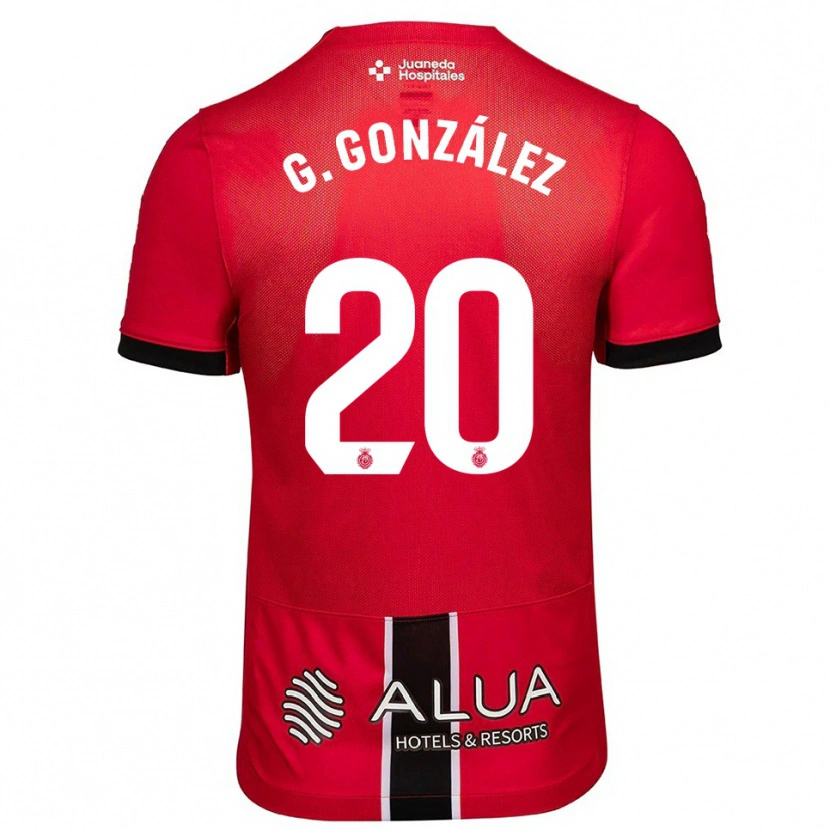 Danxen Homme Maillot Giovanni González #20 Rouge Noir Tenues Domicile 2025/26 T-Shirt