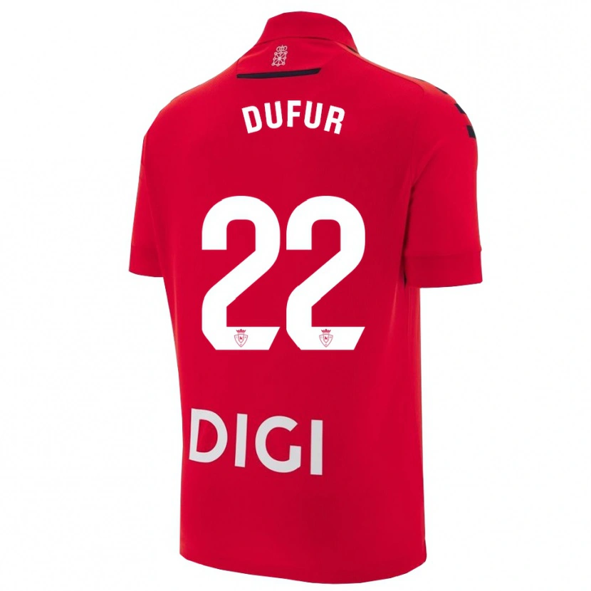 Danxen Homme Maillot Ander Dufur #22 Rouge Noir Tenues Domicile 2025/26 T-Shirt
