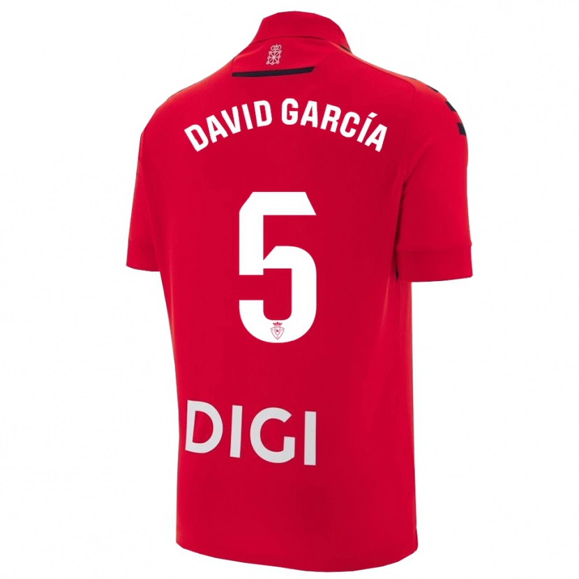 Danxen Homme Maillot David García #5 Rouge Noir Tenues Domicile 2025/26 T-Shirt