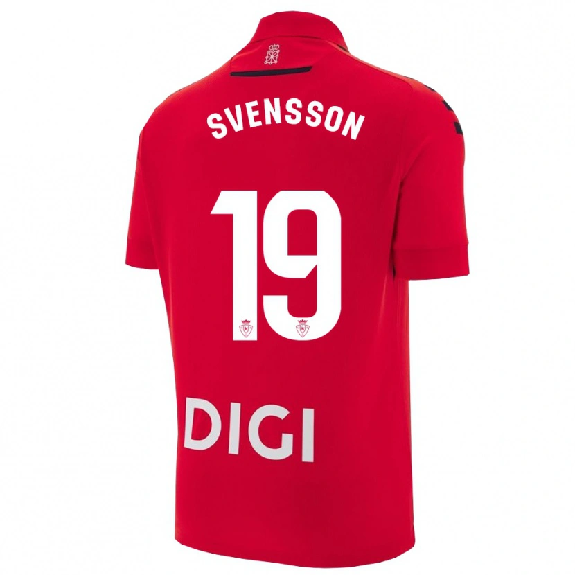 Danxen Homme Maillot Max Svensson #19 Rouge Noir Tenues Domicile 2025/26 T-Shirt