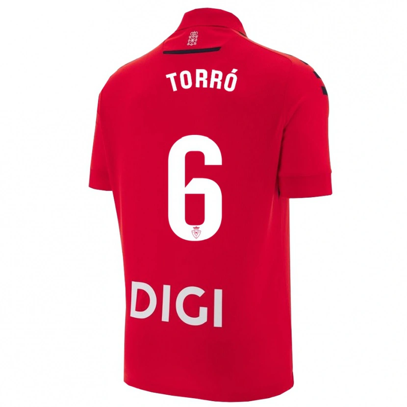 Danxen Homme Maillot Lucas Torró #6 Rouge Noir Tenues Domicile 2025/26 T-Shirt