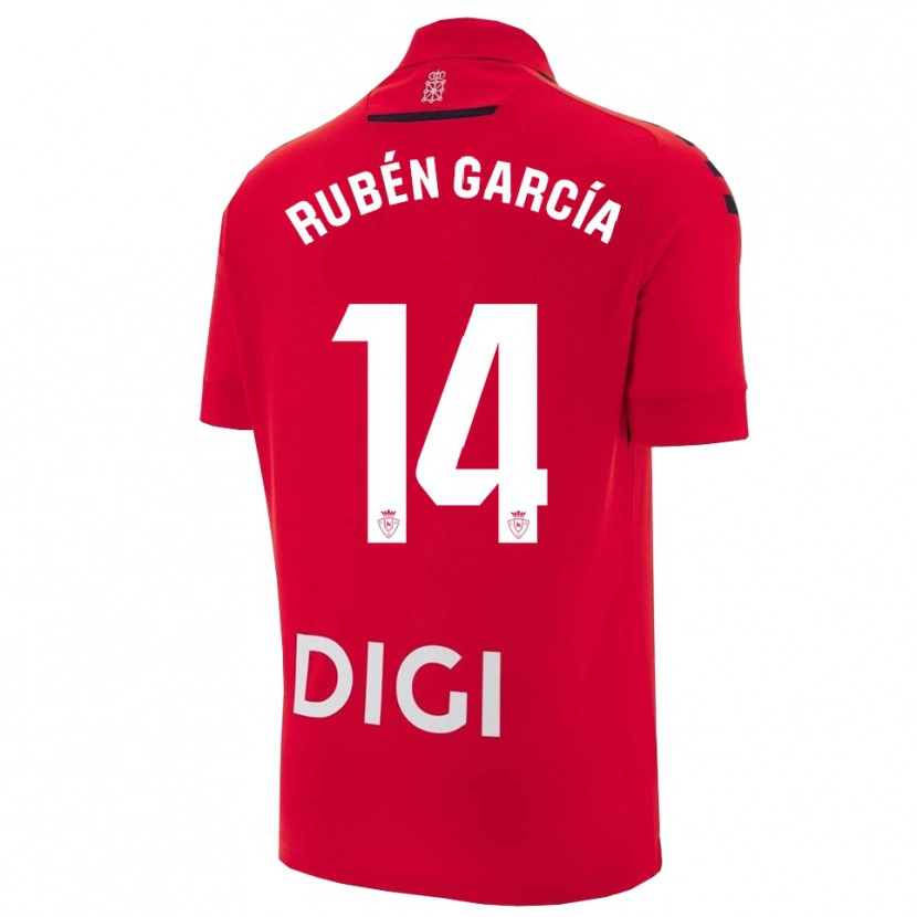 Danxen Homme Maillot Rubén García #14 Rouge Noir Tenues Domicile 2025/26 T-Shirt