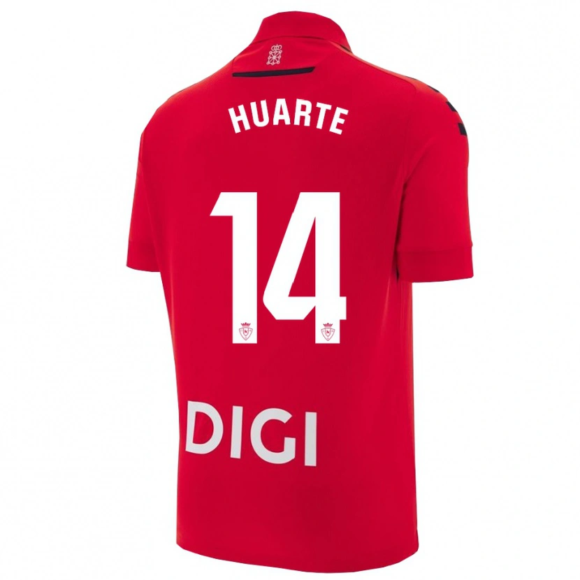 Danxen Homme Maillot Xabi Huarte #14 Rouge Noir Tenues Domicile 2025/26 T-Shirt