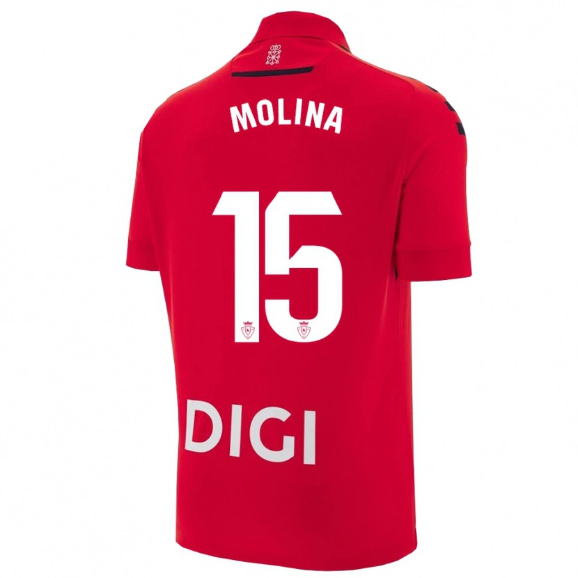 Danxen Homme Maillot Guillem Molina #15 Rouge Noir Tenues Domicile 2025/26 T-Shirt