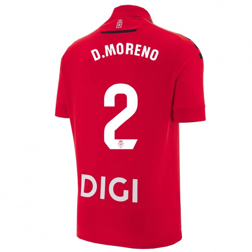 Danxen Homme Maillot Diego Moreno #2 Rouge Noir Tenues Domicile 2025/26 T-Shirt