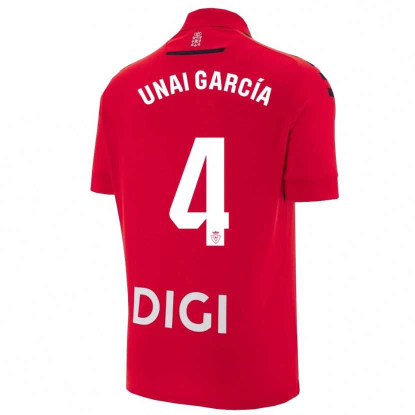Danxen Homme Maillot Unai García #4 Rouge Noir Tenues Domicile 2025/26 T-Shirt
