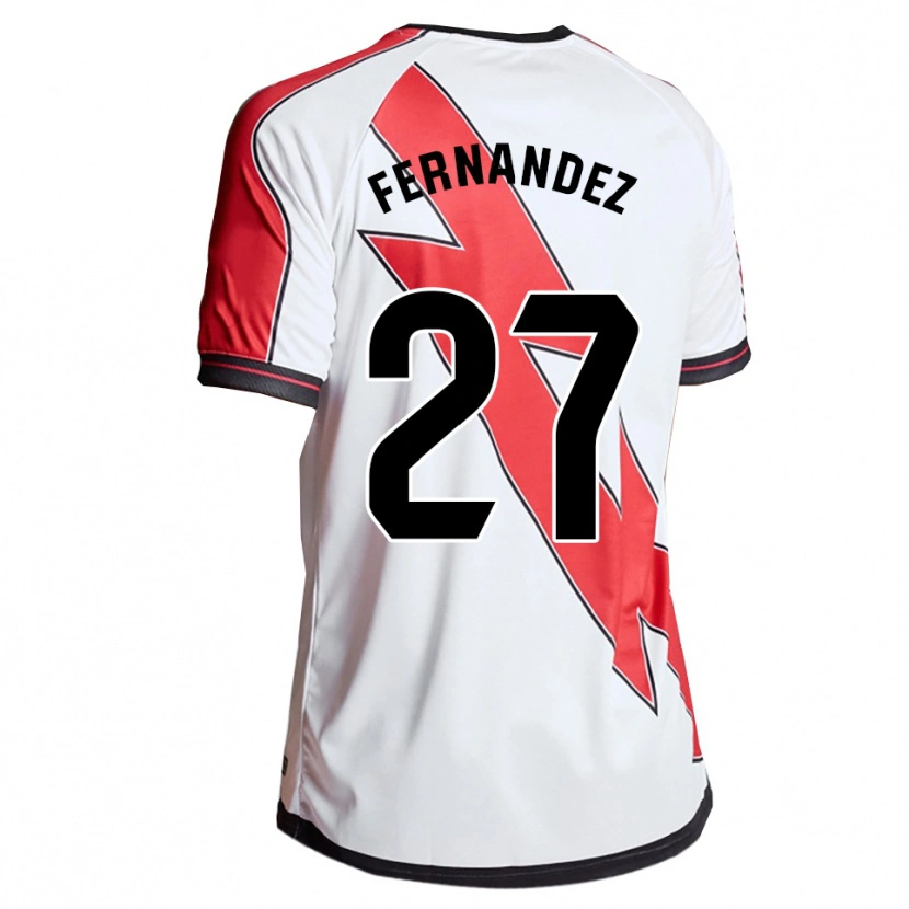 Danxen Homme Maillot Pelayo Fernández #27 Blanc Rouge Tenues Domicile 2025/26 T-Shirt