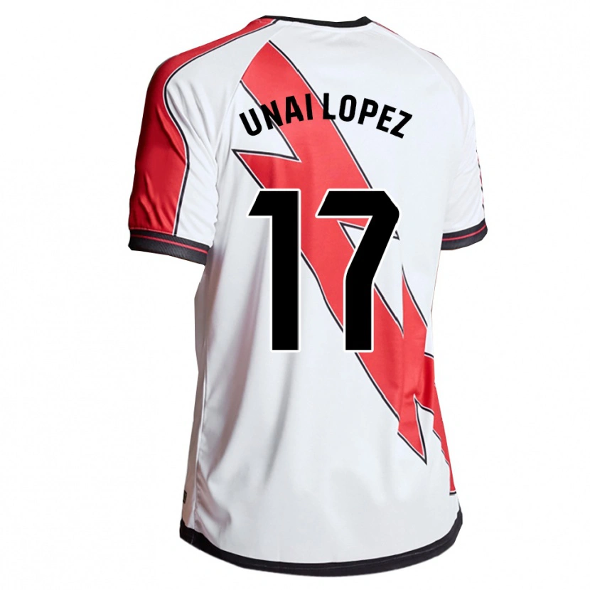 Danxen Homme Maillot Unai López #17 Blanc Rouge Tenues Domicile 2025/26 T-Shirt