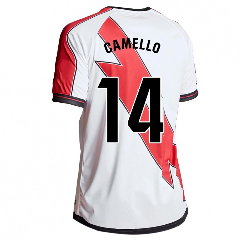 Danxen Homme Maillot Sergio Camello #14 Blanc Rouge Tenues Domicile 2025/26 T-Shirt