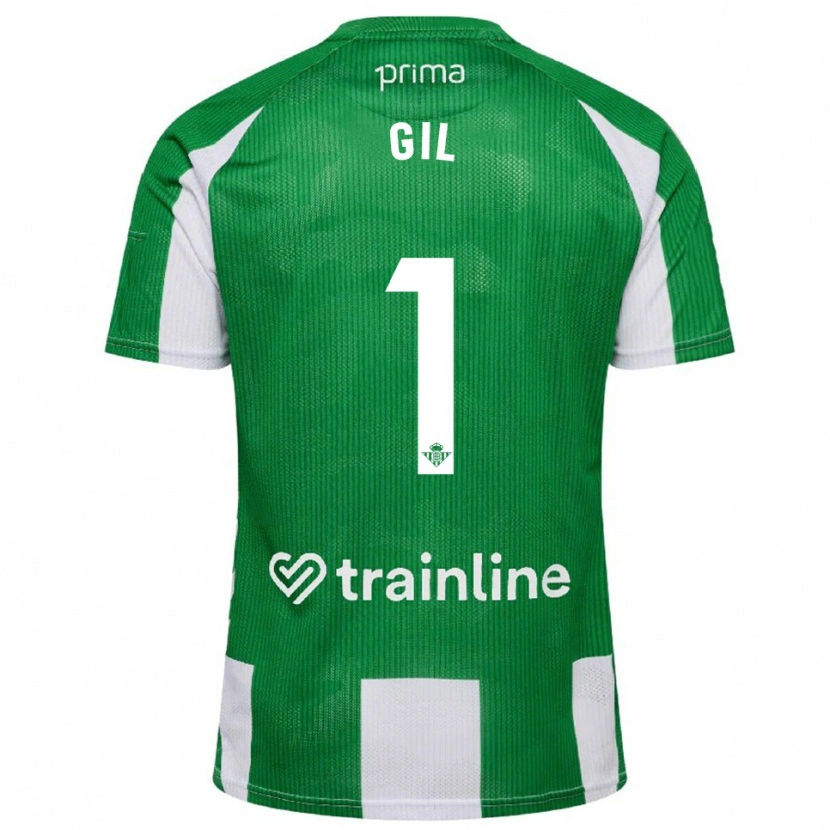Danxen Homme Maillot Noelia Gil #1 Vert Blanc Tenues Domicile 2025/26 T-Shirt