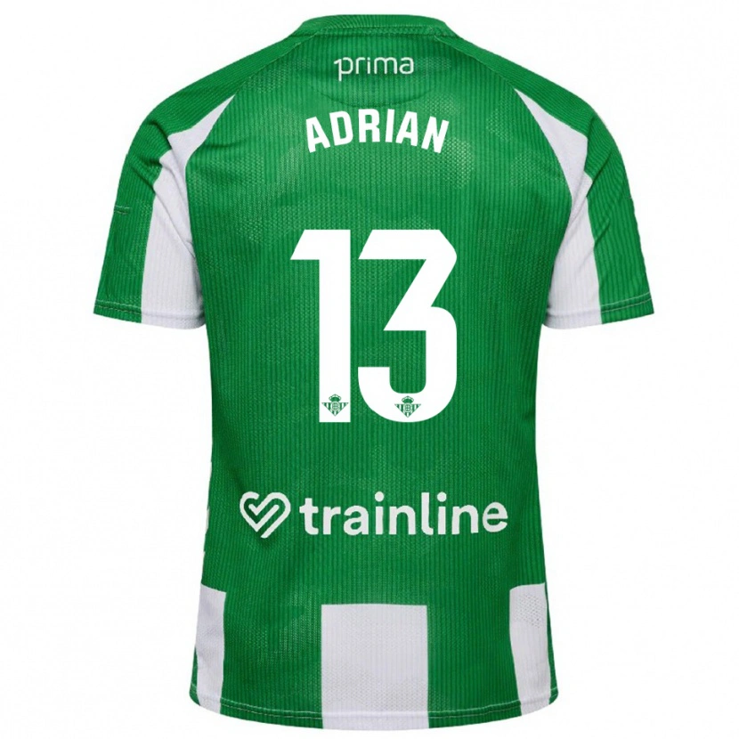 Danxen Homme Maillot Adrián #13 Vert Blanc Tenues Domicile 2025/26 T-Shirt