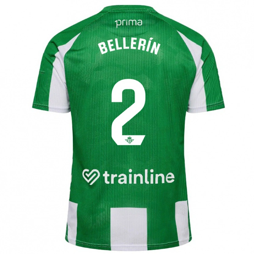 Danxen Homme Maillot Héctor Bellerín #2 Vert Blanc Tenues Domicile 2025/26 T-Shirt