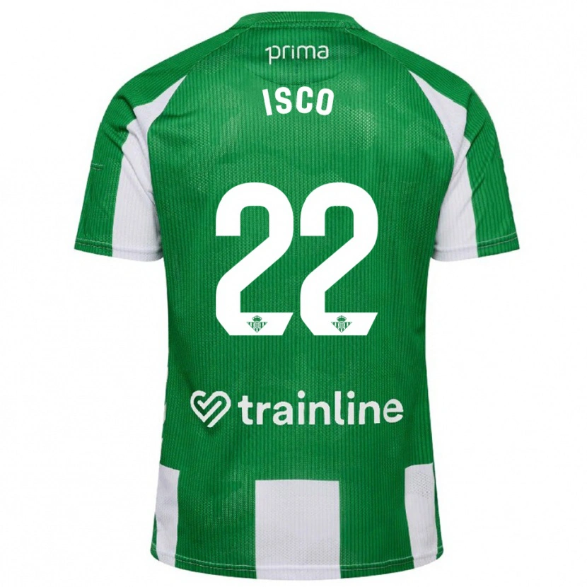 Danxen Homme Maillot Isco #22 Vert Blanc Tenues Domicile 2025/26 T-Shirt