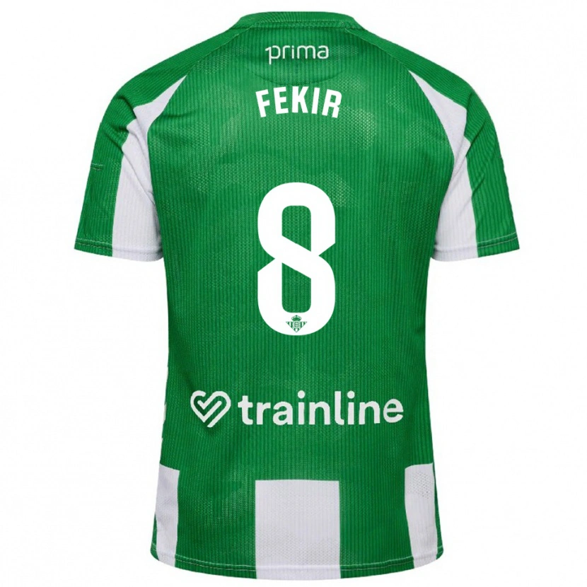 Danxen Homme Maillot Nabil Fekir #8 Vert Blanc Tenues Domicile 2025/26 T-Shirt