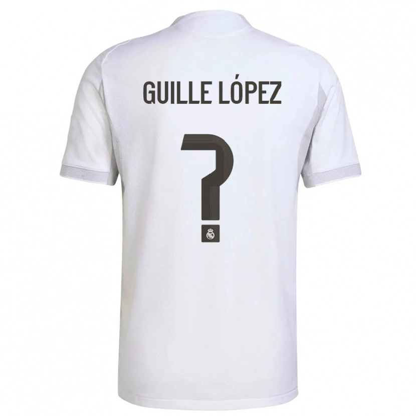 Danxen Homme Maillot Guille López #0 Blanc Jaune Tenues Domicile 2025/26 T-Shirt