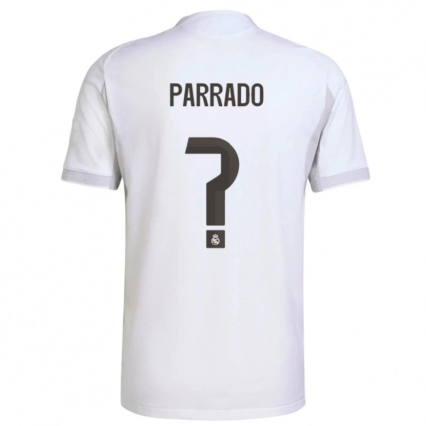 Danxen Homme Maillot Diego Parrado #0 Blanc Jaune Tenues Domicile 2025/26 T-Shirt