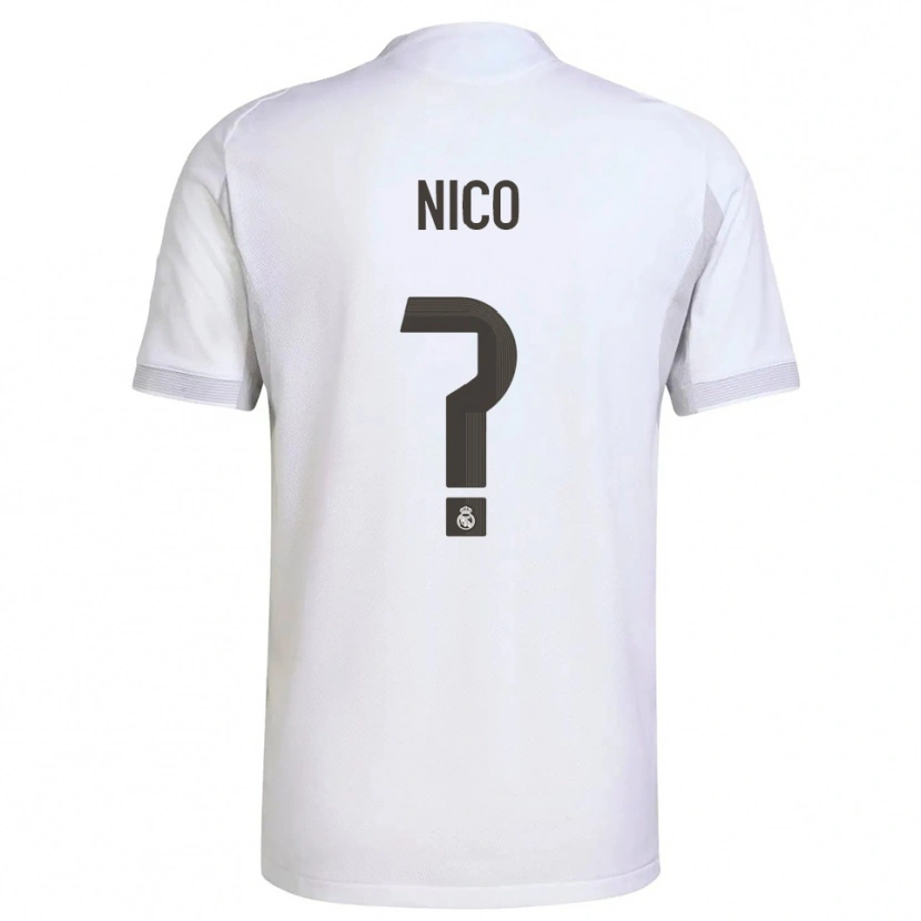 Danxen Homme Maillot Nico Sánchez #0 Blanc Jaune Tenues Domicile 2025/26 T-Shirt