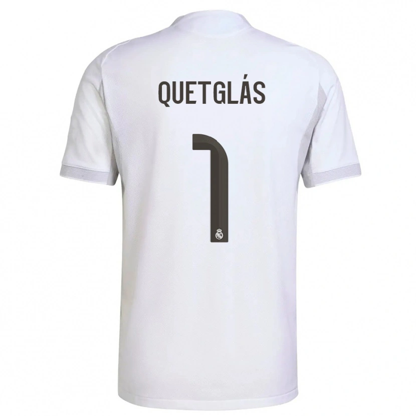 Danxen Homme Maillot Ferran Quetglás #1 Blanc Jaune Tenues Domicile 2025/26 T-Shirt