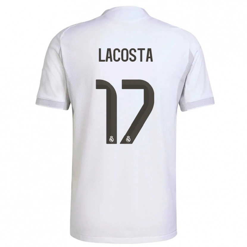 Danxen Homme Maillot Diego Lacosta #17 Blanc Jaune Tenues Domicile 2025/26 T-Shirt