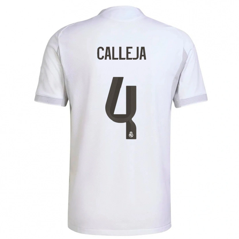 Danxen Homme Maillot Jaime Calleja #4 Blanc Jaune Tenues Domicile 2025/26 T-Shirt