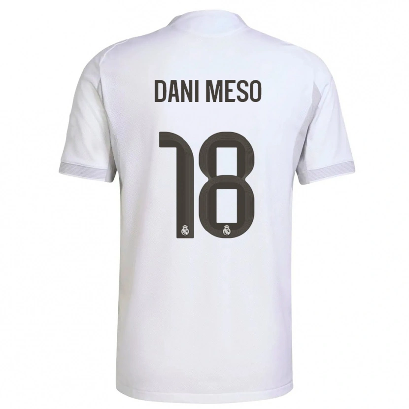 Danxen Homme Maillot Dani Meso #18 Blanc Jaune Tenues Domicile 2025/26 T-Shirt