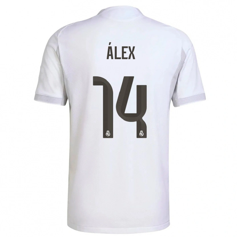 Danxen Homme Maillot Álex Pérez #14 Blanc Jaune Tenues Domicile 2025/26 T-Shirt