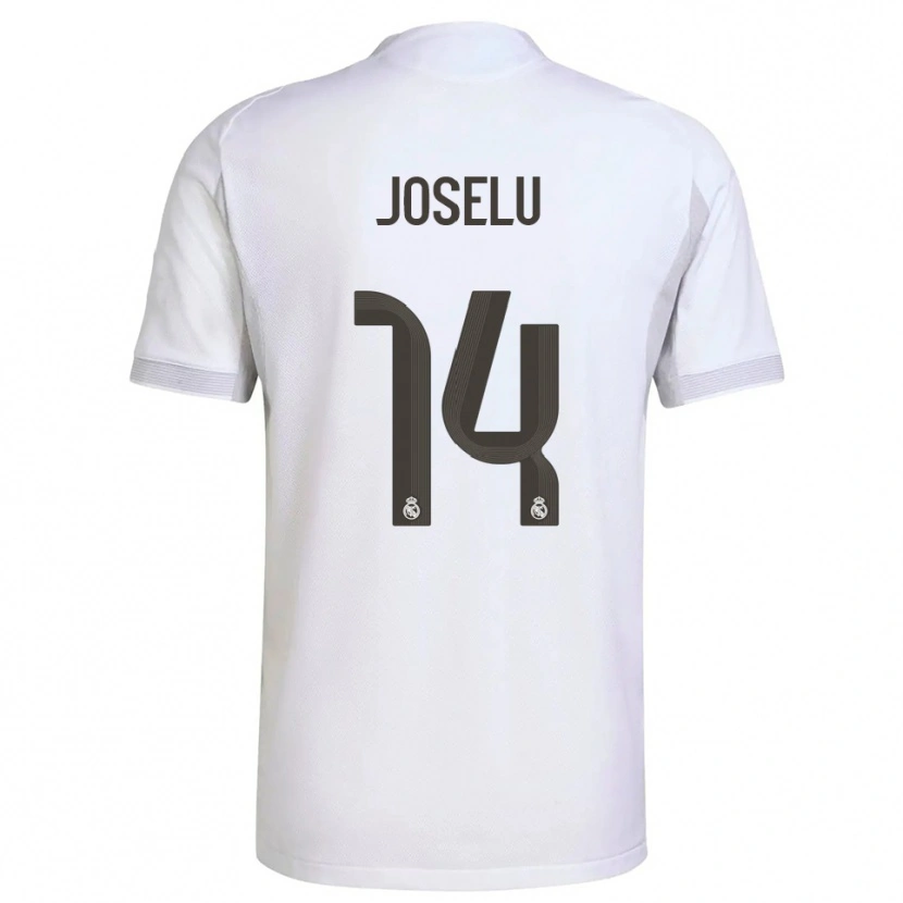 Danxen Homme Maillot Joselu #14 Blanc Jaune Tenues Domicile 2025/26 T-Shirt