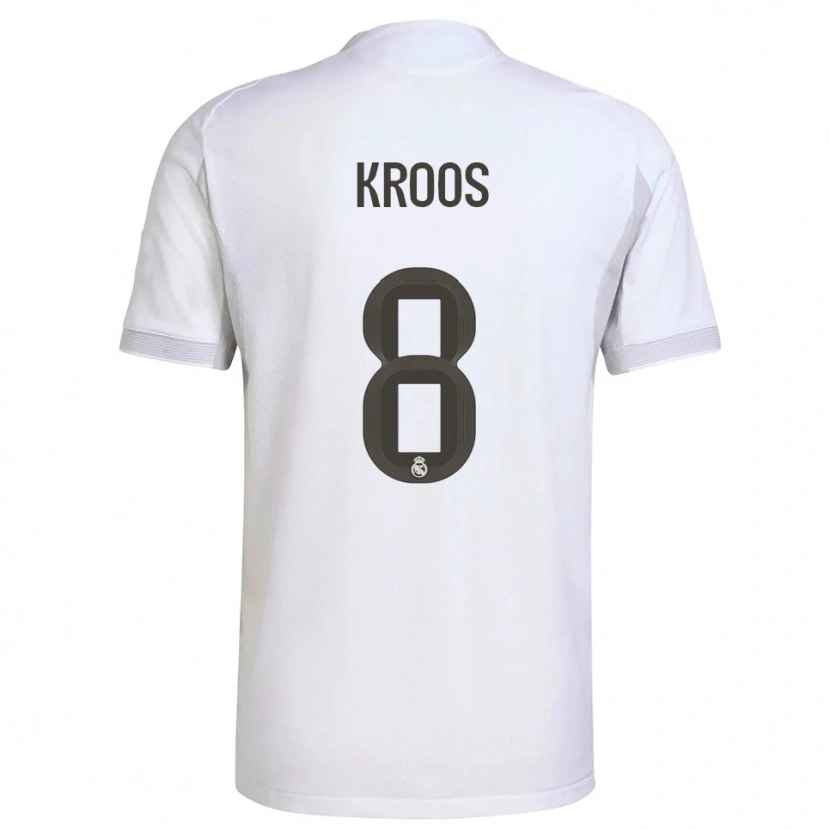 Danxen Homme Maillot Toni Kroos #8 Blanc Jaune Tenues Domicile 2025/26 T-Shirt