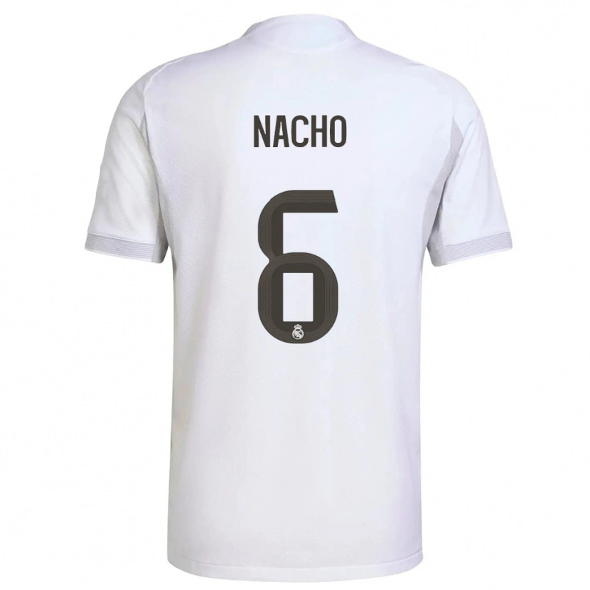 Danxen Homme Maillot Nacho Fernandez #6 Blanc Jaune Tenues Domicile 2025/26 T-Shirt