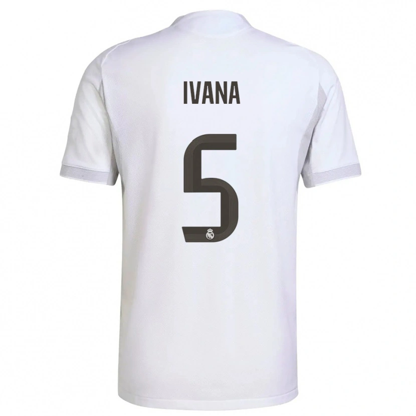 Danxen Homme Maillot Ivana Andres #5 Blanc Jaune Tenues Domicile 2025/26 T-Shirt