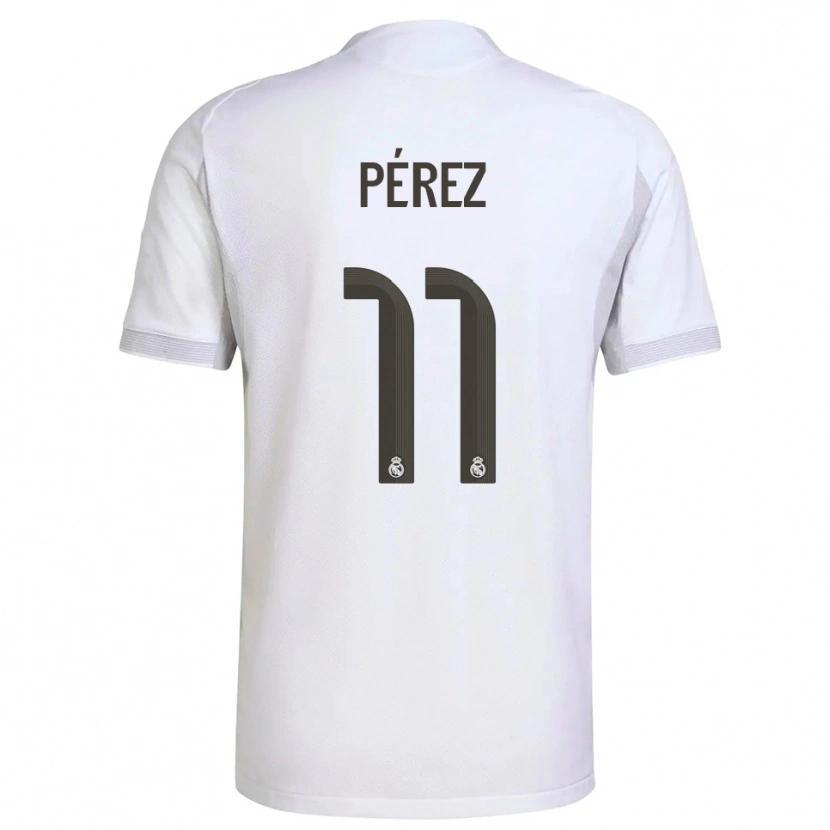 Danxen Homme Maillot Adrián Pérez #11 Blanc Jaune Tenues Domicile 2025/26 T-Shirt
